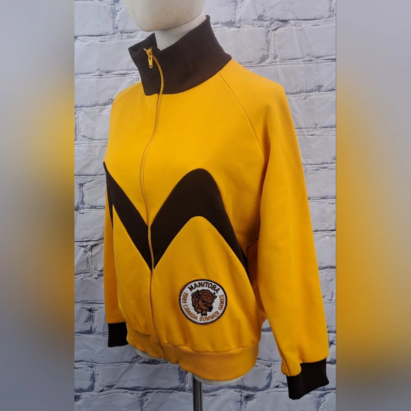 Vintage 80s Women's Track Jacket Athletic Summer Games Manitoba Canada 70s Large - Picture 2 of 15